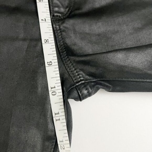 AG Adriano Goldschmied Coated Jeans 30 Black Jodi Crop High-Rise Slim Flare Crop - Picture 9 of 16